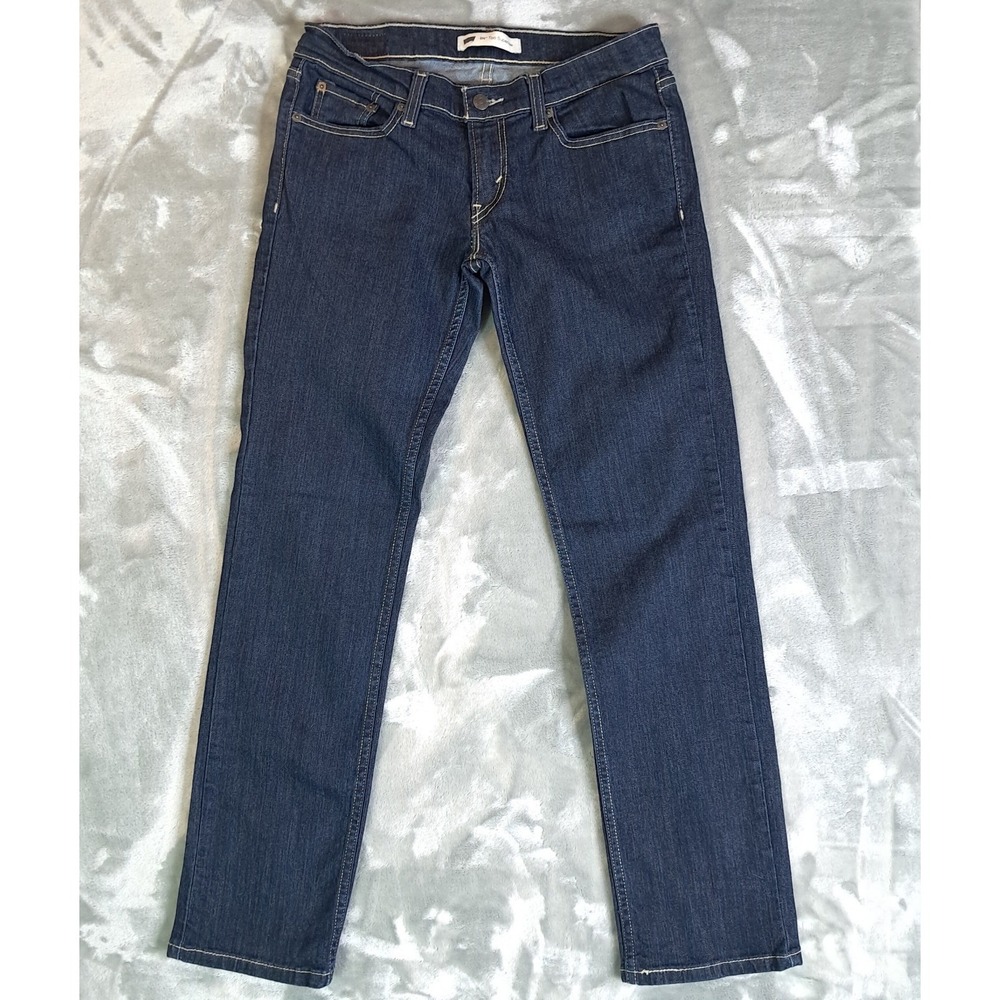 Levi's 524 Low Rise Straight Jeans Womens 32 x 30.5 Dark Wash Stretch Denim